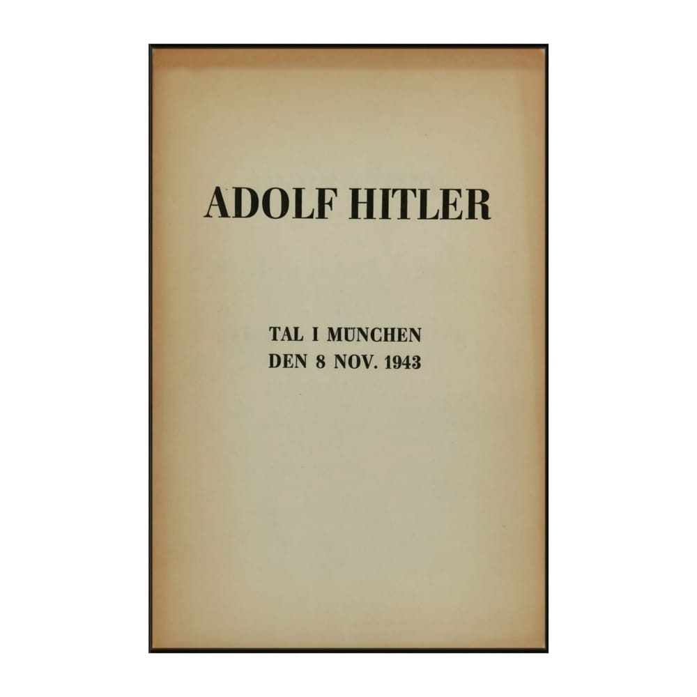 Adolf Hitler: Tal I München 1943/11/8