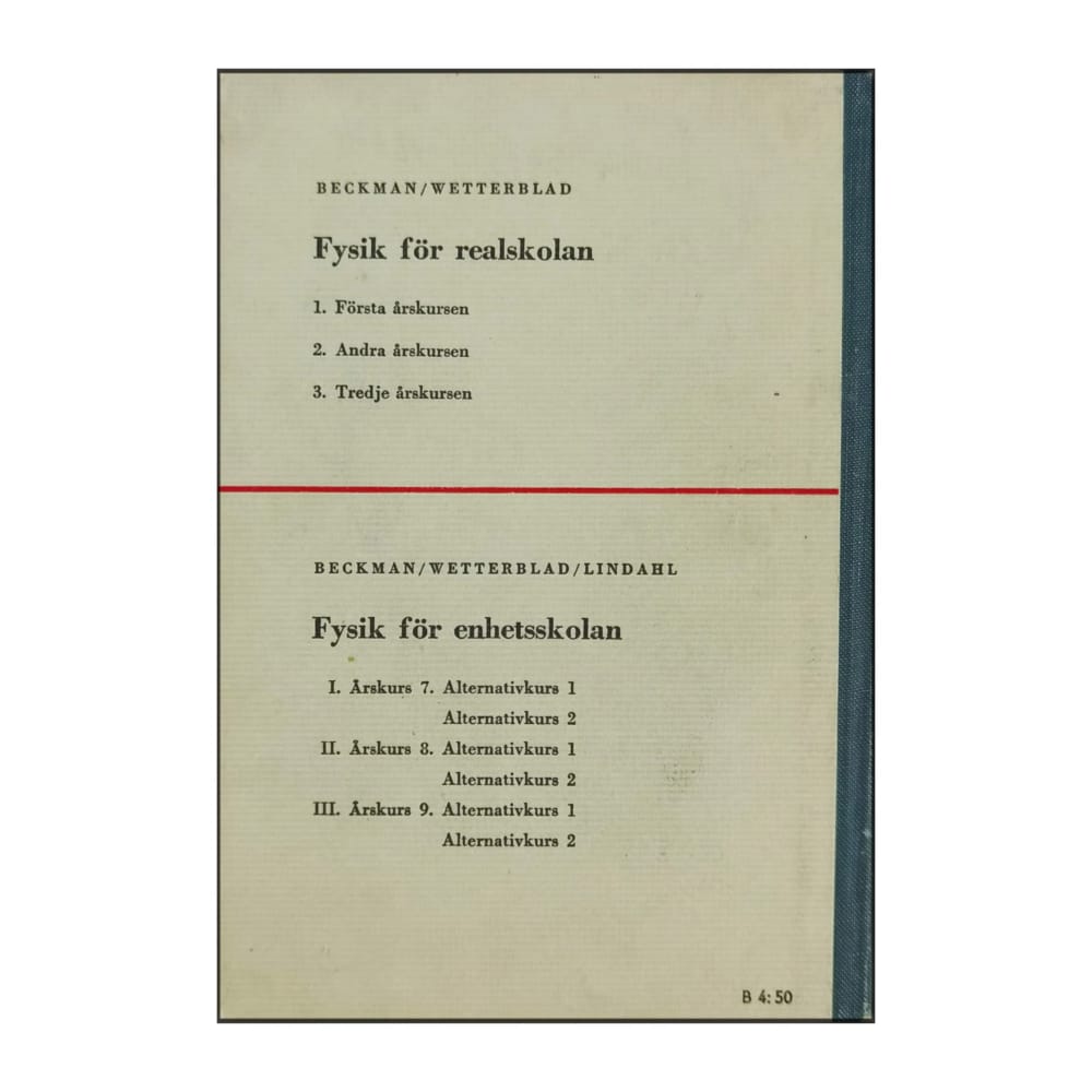 Anna Beckman & Torsten Wetterblad: Fysik 2