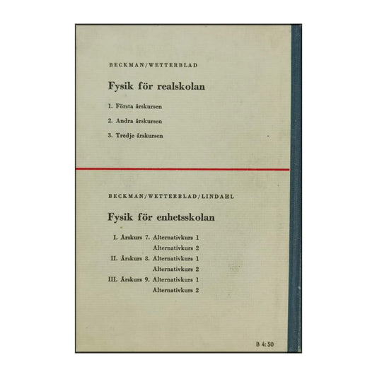 Anna Beckman & Torsten Wetterblad: Fysik 2