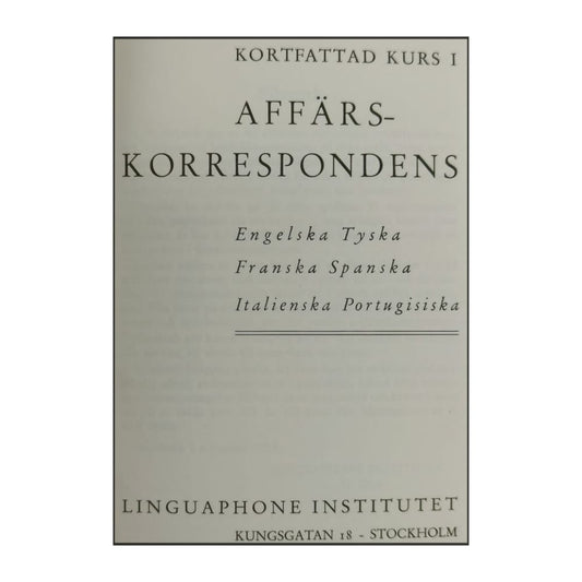 Linguaphone Affärskorrespondens