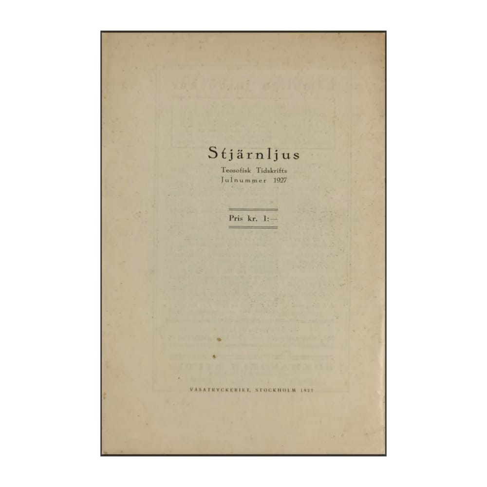 Teosofisk Tidskrift 1927 Stjärnljus