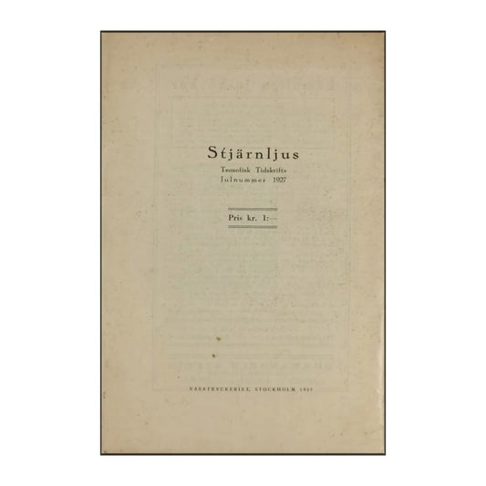 Teosofisk Tidskrift 1927 Stjärnljus