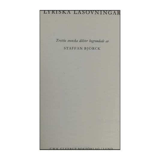 Staffan Björck: Lyriska Läsövningar