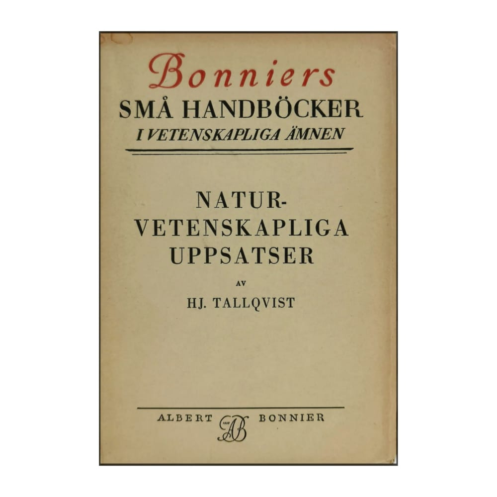 Hj. Tallqvist: Naturvetenskapliga Uppsatser