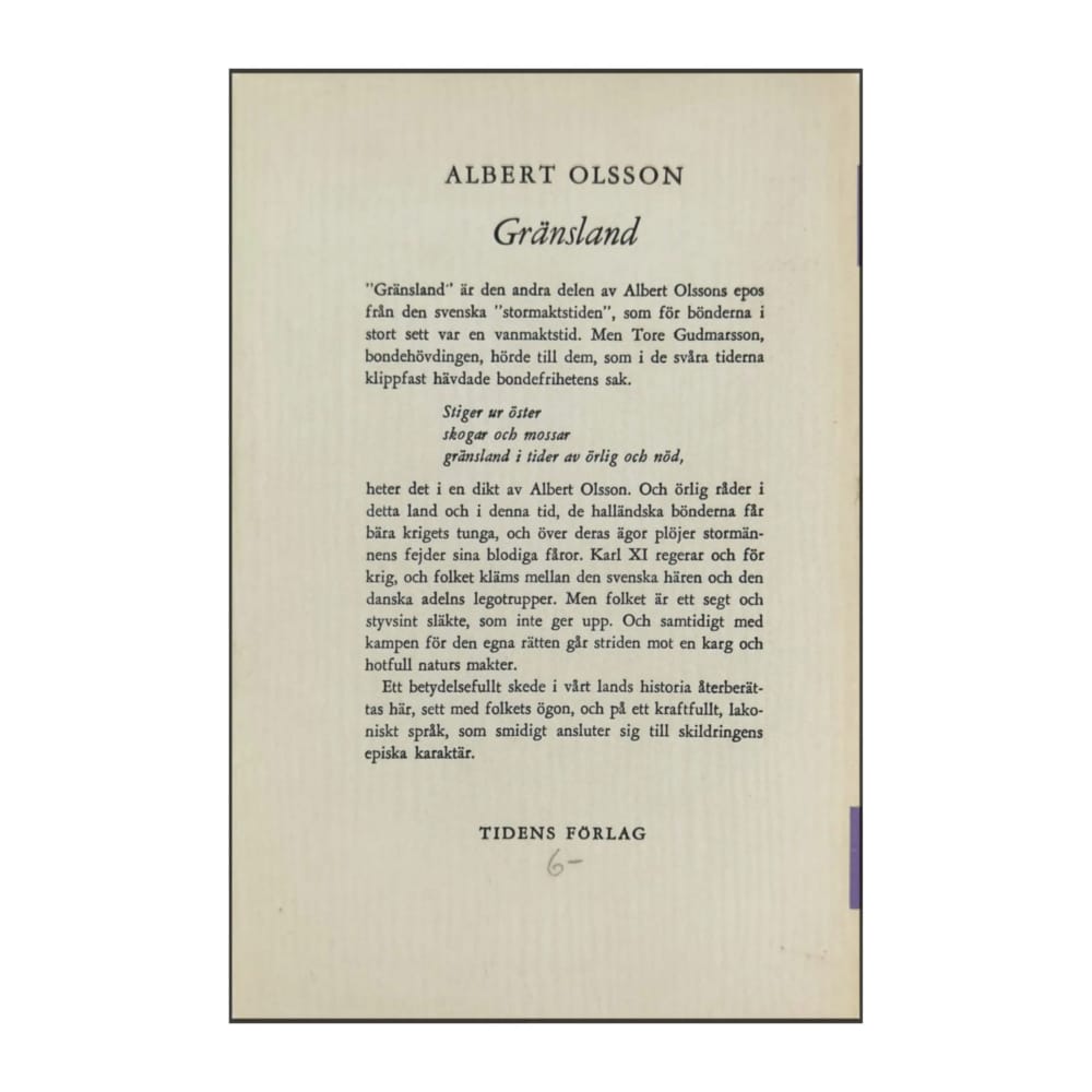 Albert Olsson: Gränsland