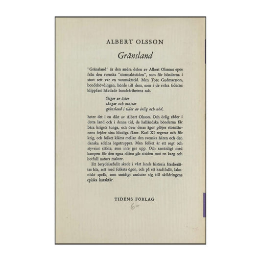 Albert Olsson: Gränsland