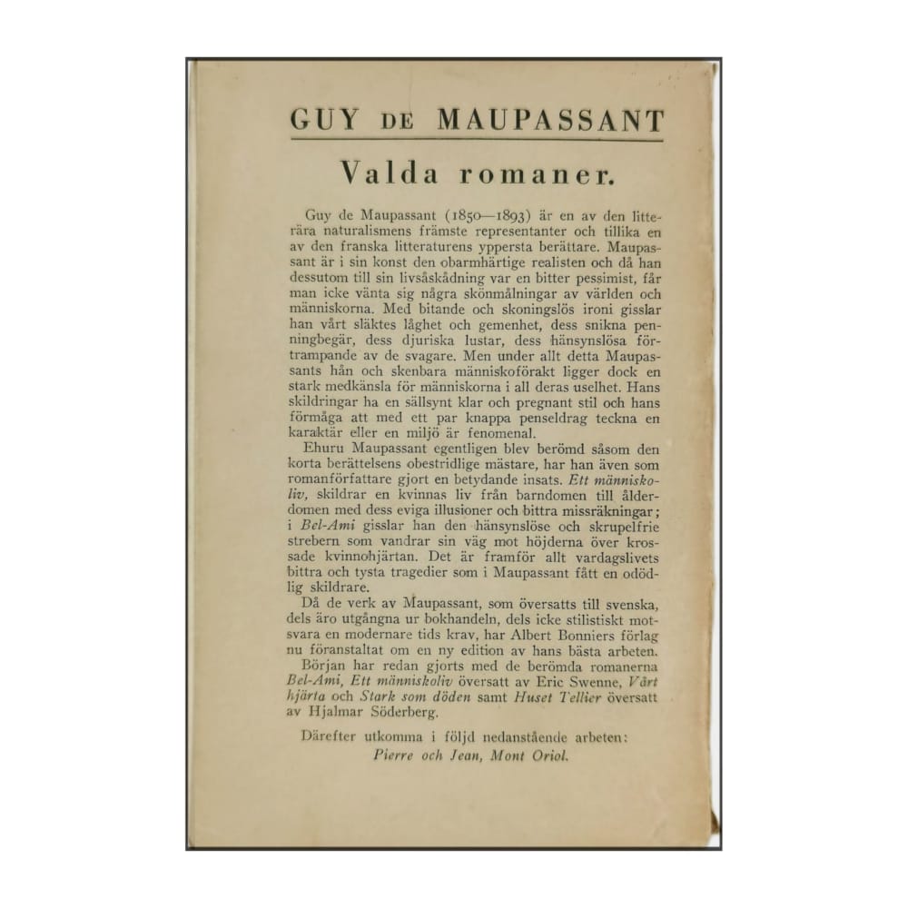 Guy De Maupassant: Vårt Hjärta