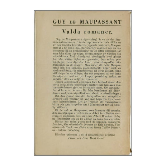 Guy De Maupassant: Vårt Hjärta