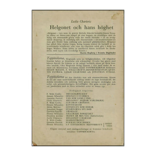 Leslie Charteris: Helgonet Och Hans Höghet