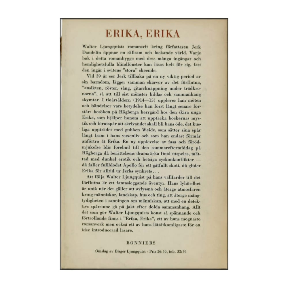 Walter Ljungquist: Erika Erika
