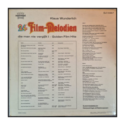 Klaus Wunderlich: 24 Film-Melodien Die Man Nie Vergißt  1 / Glden  Flmhits