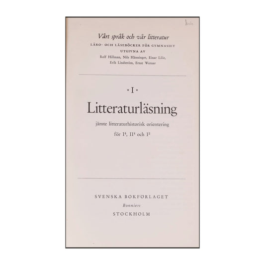 Vårt Språk Och Vår Litteratur 1