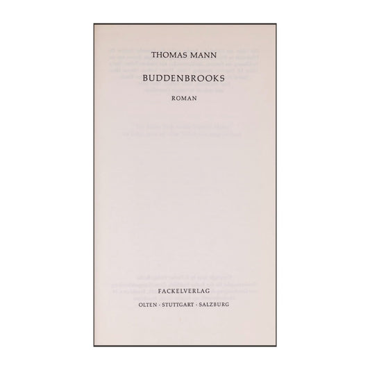 Thomas Mann: Buddenbrooks