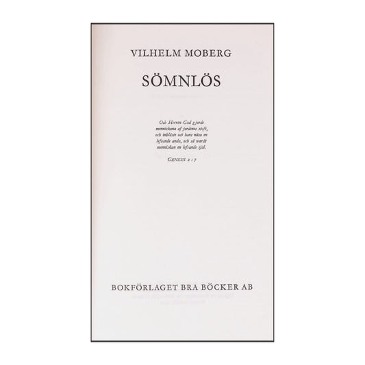 Vilhelm Moberg: Sömnlös