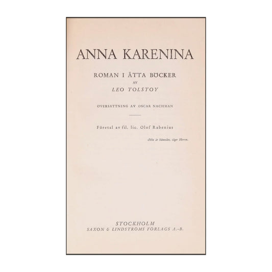 Leo Tolstoy: Anna Karenina