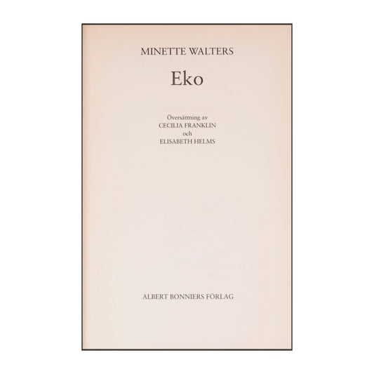 Minette Walters: Eko