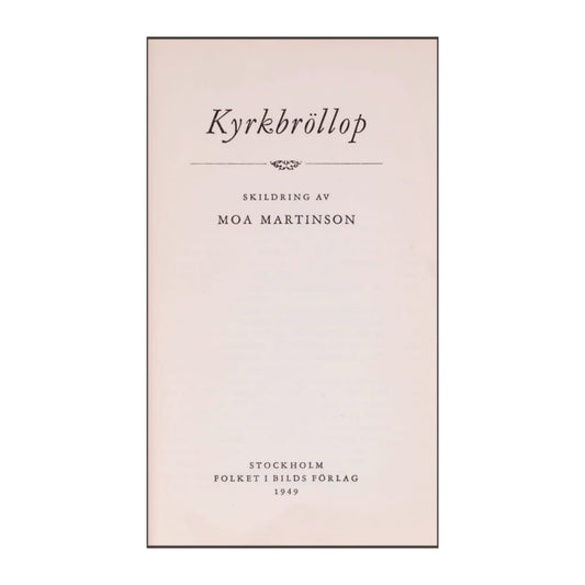 Moa Martinson: Kyrkobröllop