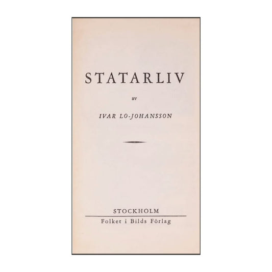 Ivar Lo-Johansson: Statarliv