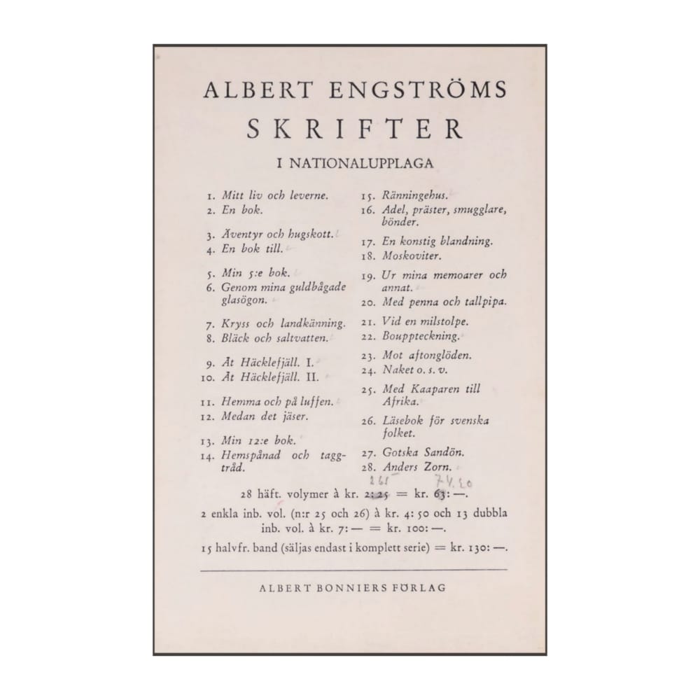 Albert Engström: En Bok Till