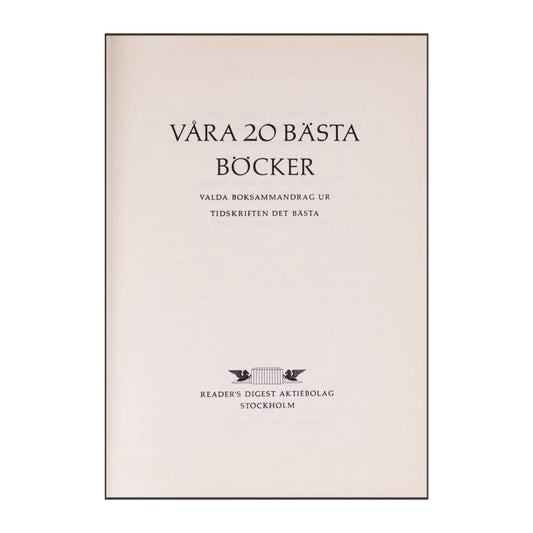 Reader'S Digest Våra 20 Bästa Böcker