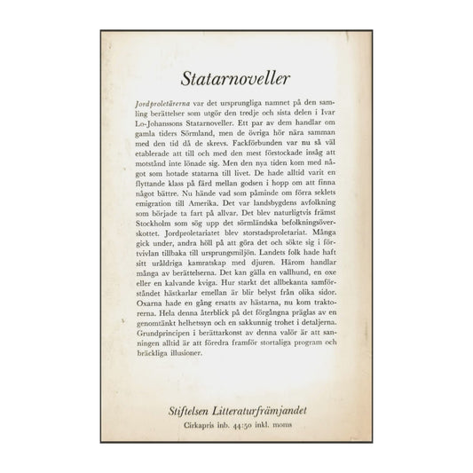 Ivar Lo Johansson: Statarnoveller 3
