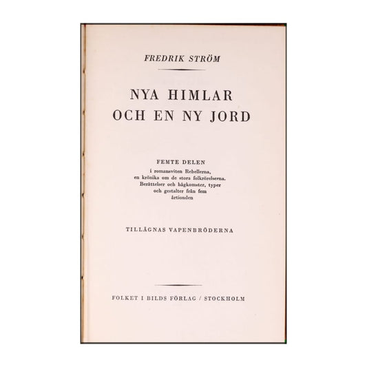 Fredrik Ström: Nya Himlar Och En Ny Jord