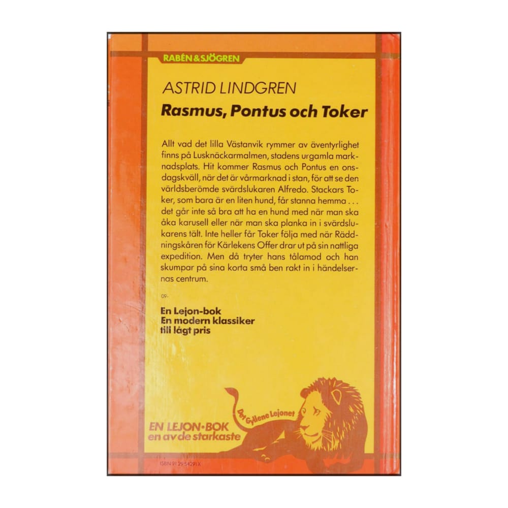 Astrid Lindgren: Rasmus Pontus Och Toker