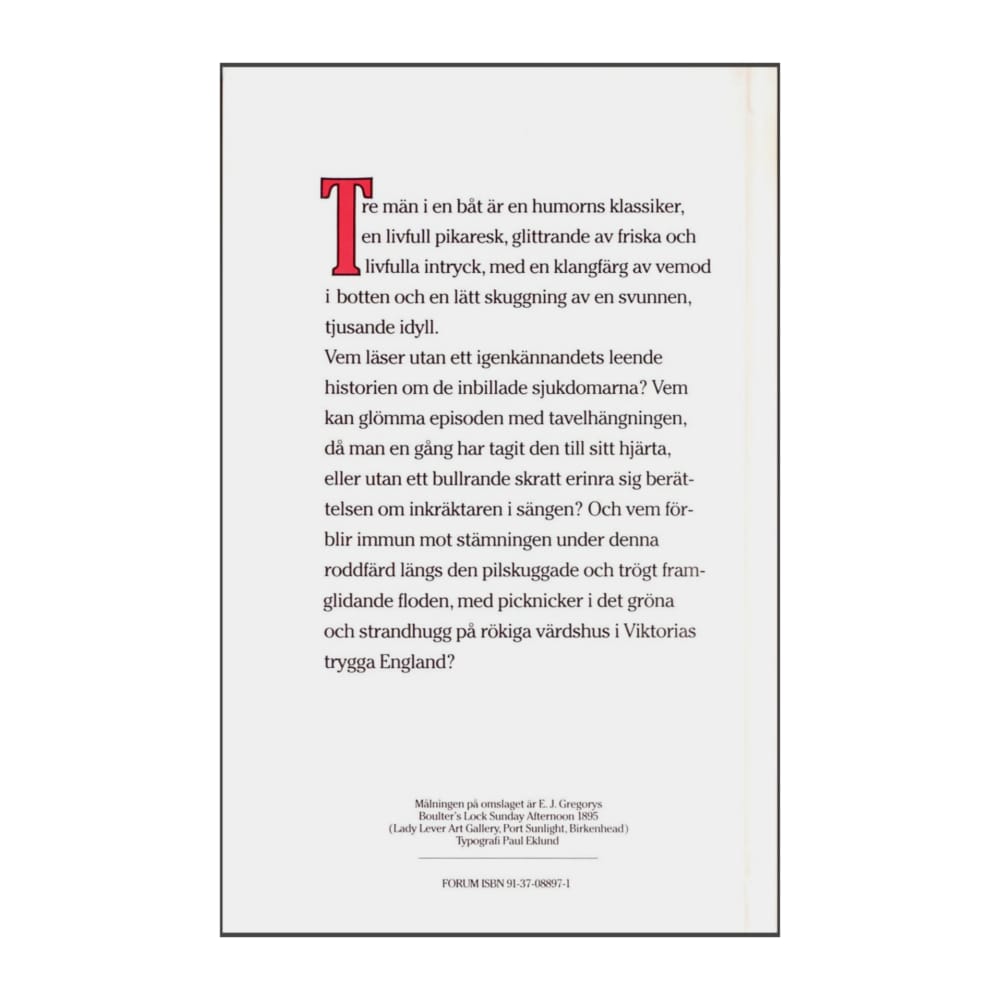 Jerome K. Jerome: Tre Män I En Båt