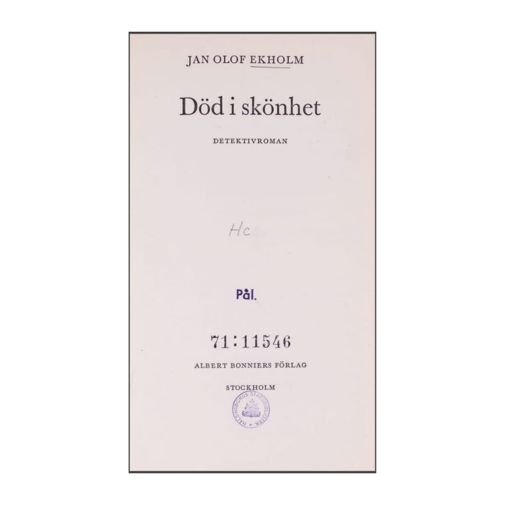 Jan Olof Ekholm: Död I Skönhet