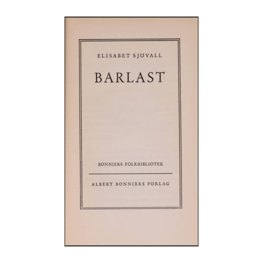 Elisabet Sjövall: Barlast