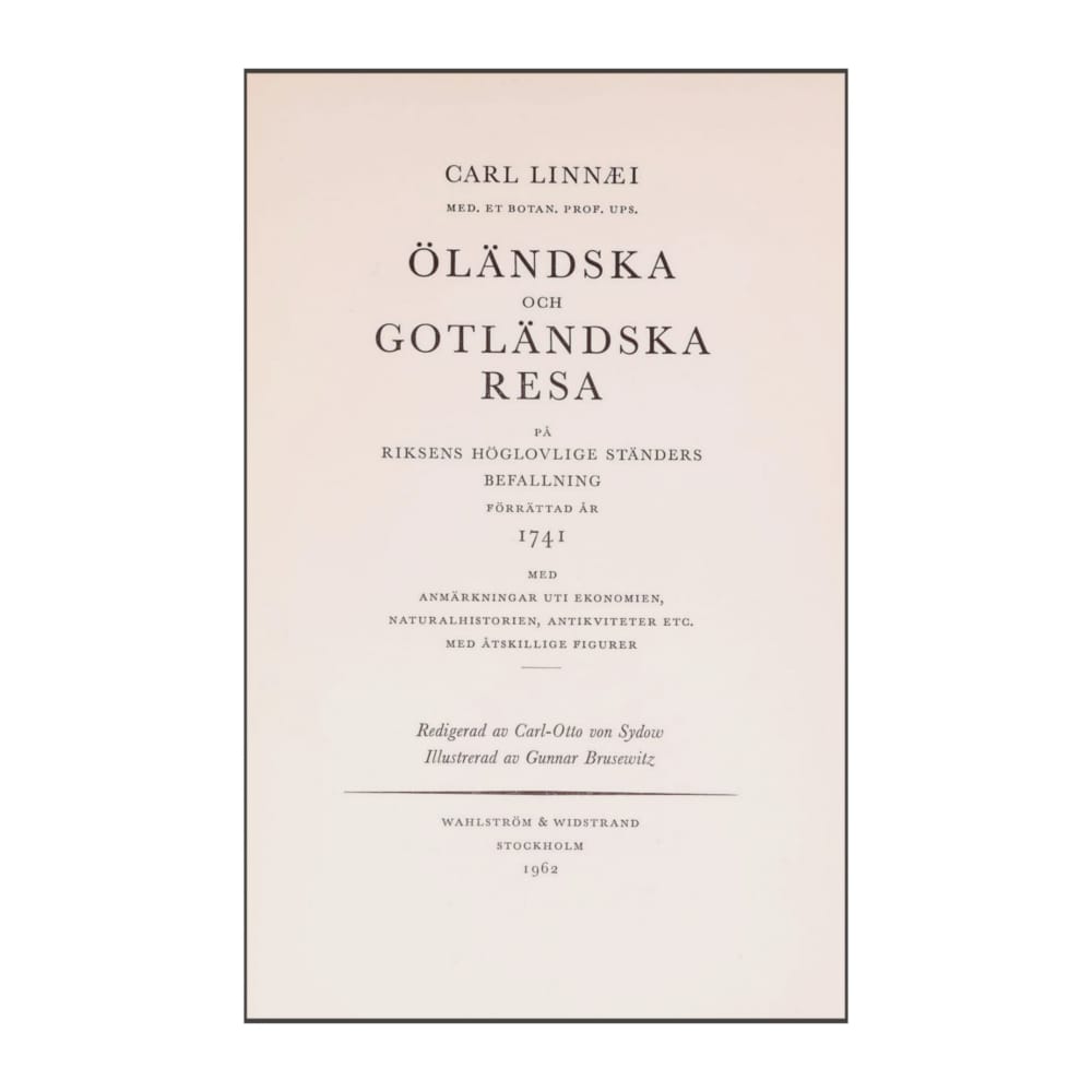 Carl Linnæi: Öländska Och Gotländska Resa