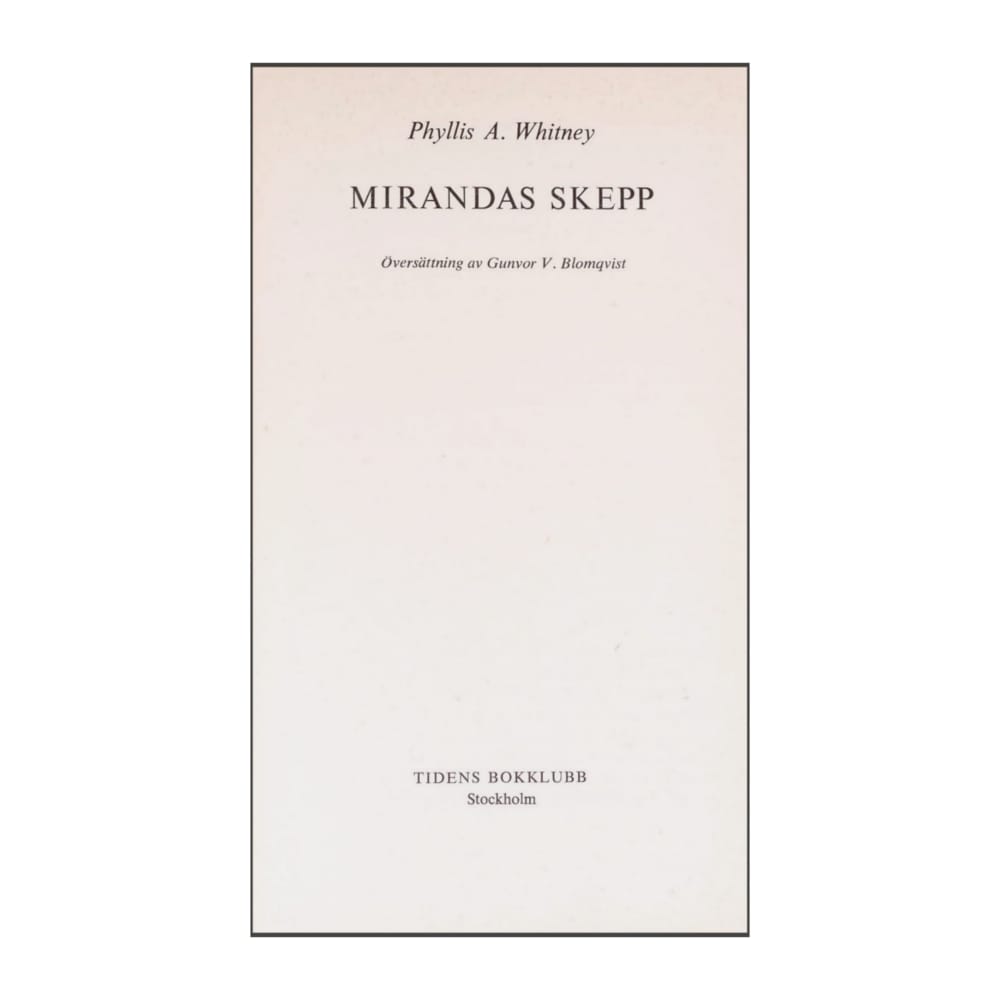 Phyllis A. Whitney: Mirandas Skepp