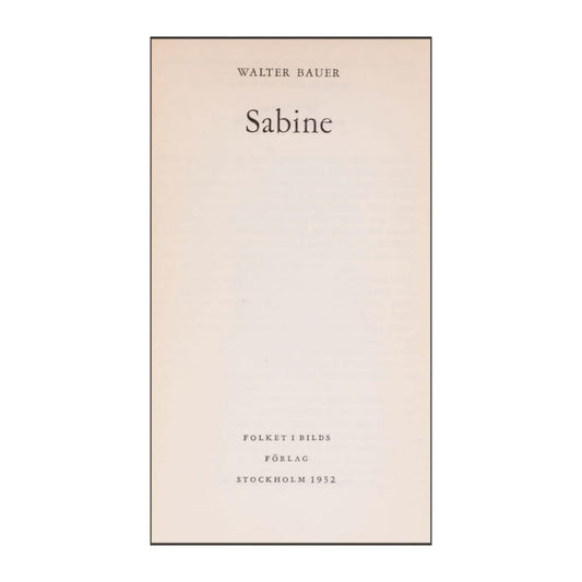 Walter Bauer: Sabine