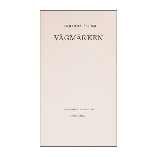 Dag Hammarskjöld: Väg Märken
