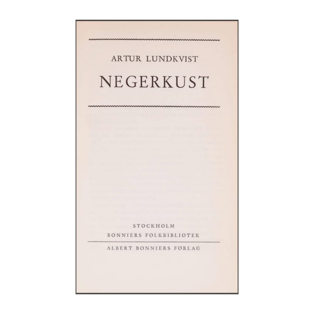 Artur Lundkvist: Negerkust