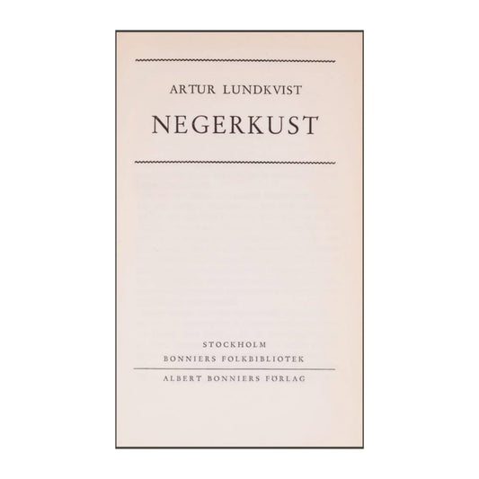 Artur Lundkvist: Negerkust