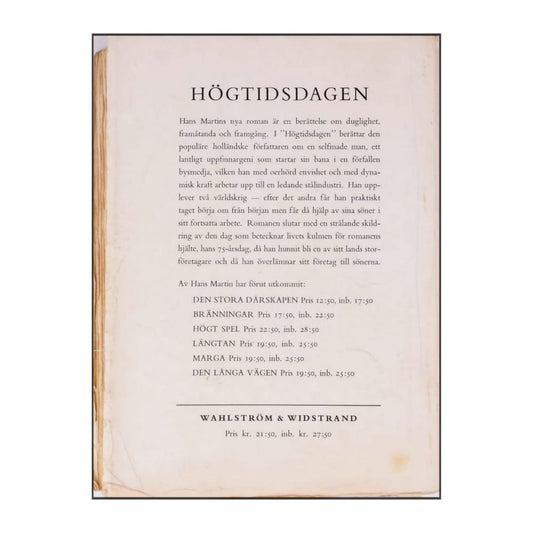 Hans Martin: Högtidsdagen