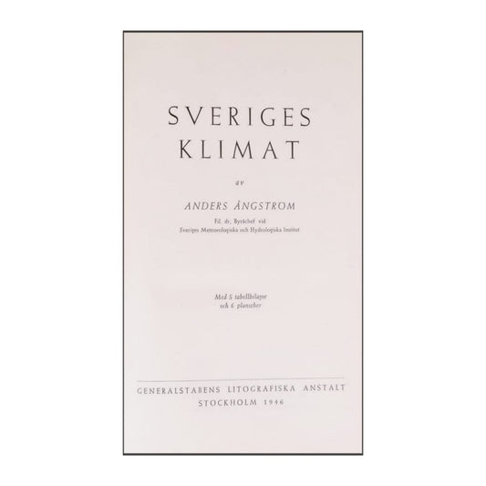 Anders Ångström: Sveriges Klimat