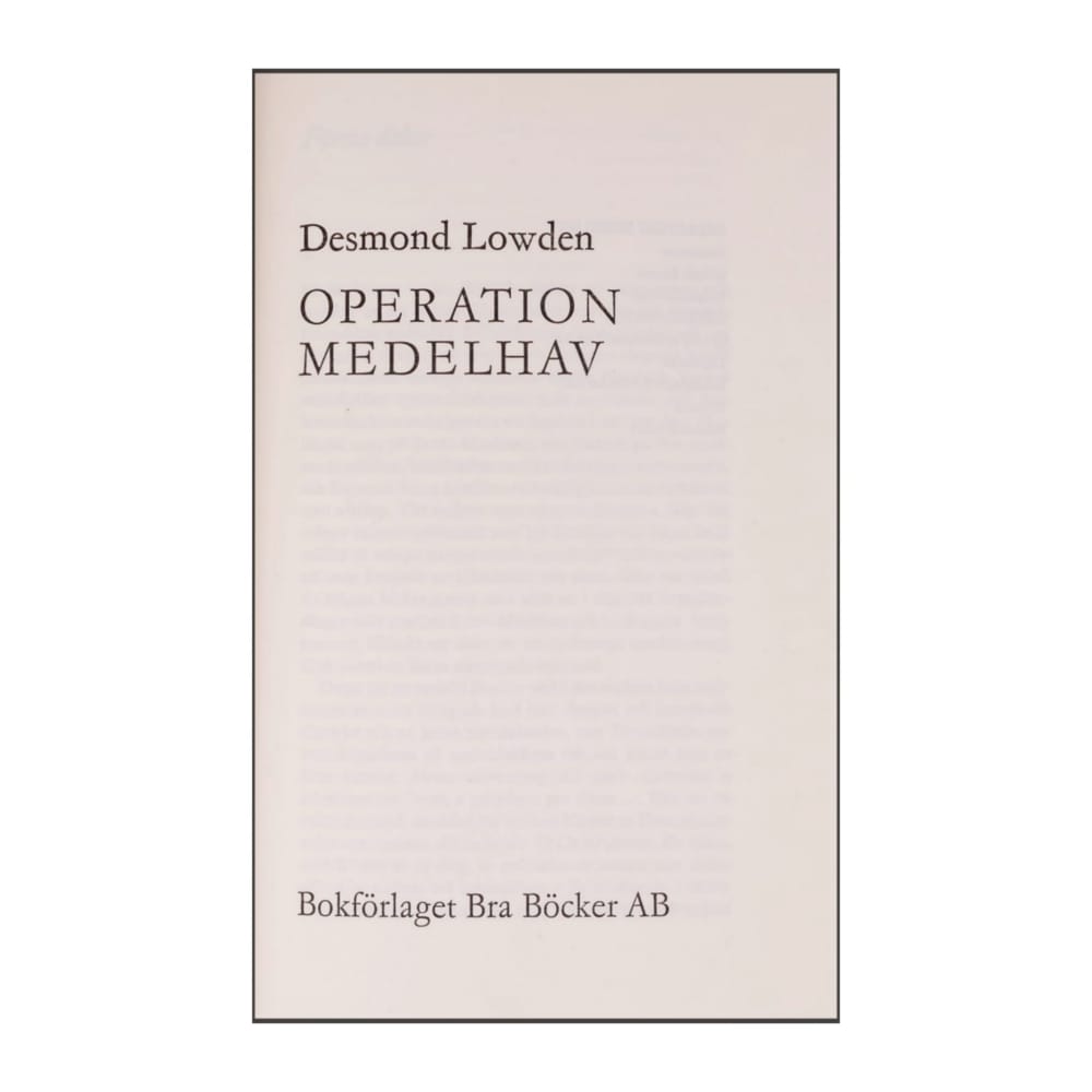 Desmond Lowden: Operation Medelhav