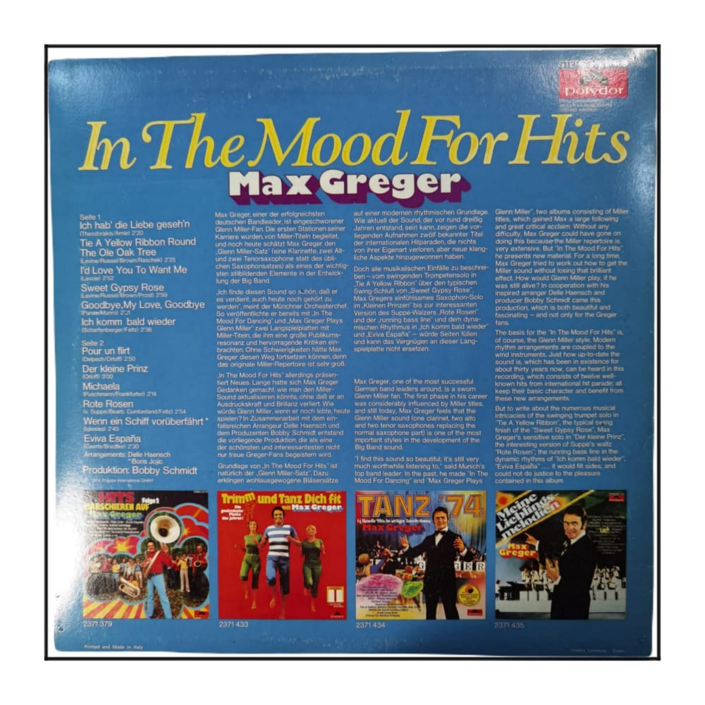 Max Greger: In The Mood For Hits