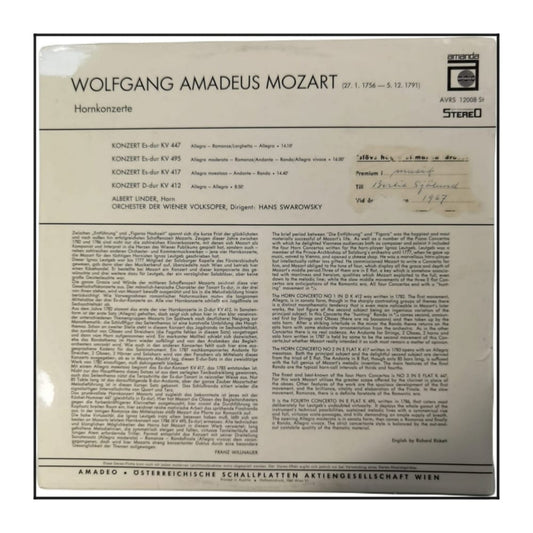 Wolfgang Amadeus Mozart: Hornkonzerte