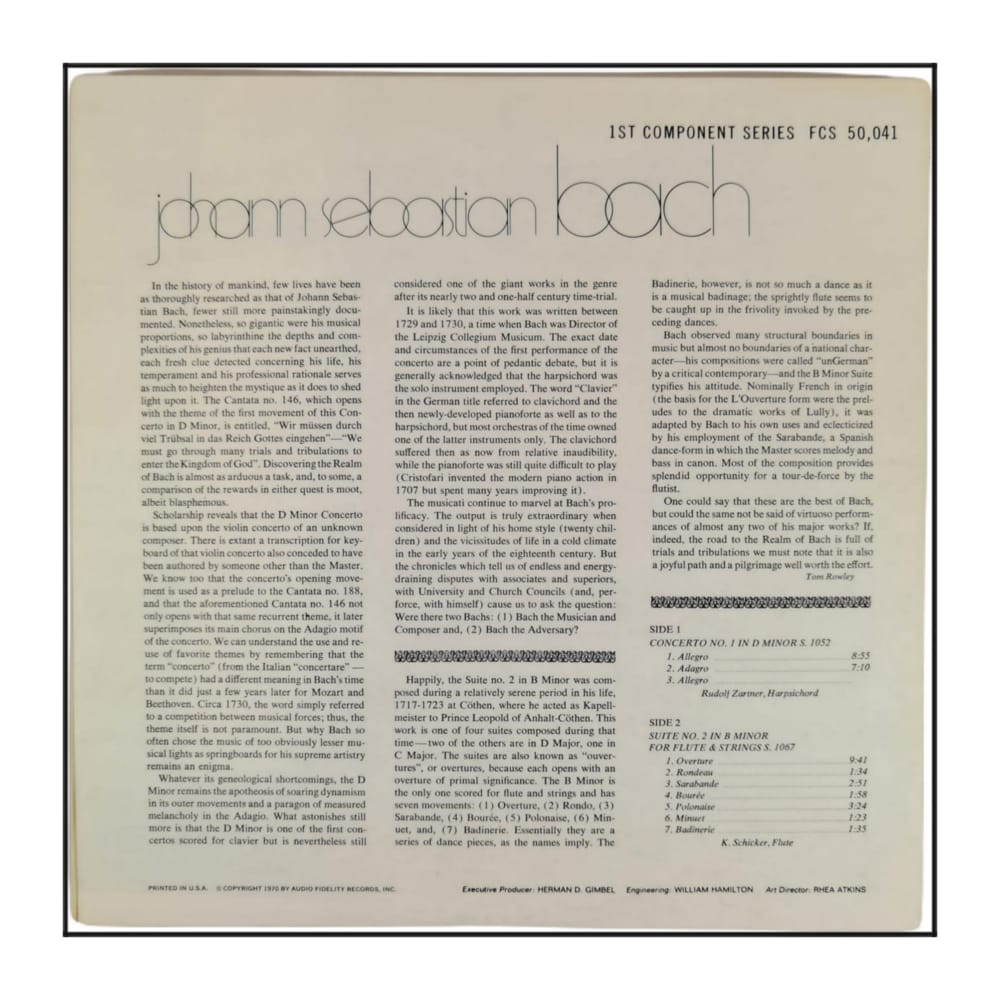 Johann Sebastian Bach: Concerto No 1 - Suite No 2