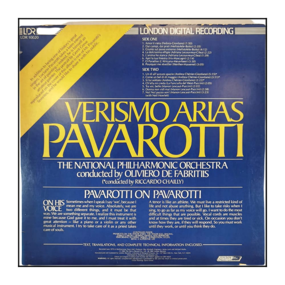 Luciano Pavarotti: Verismo Arias