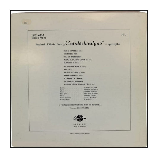 Emmerich Kálmán: Csárdáskirályno - Részletek - Die Tschardasfürstin- Fragmente