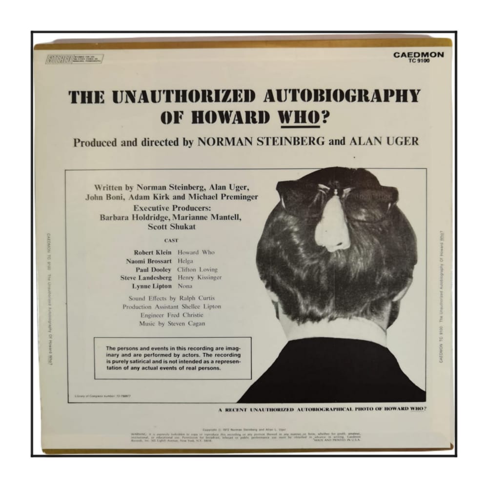 Norman Steinberg & Alan Uger: The Unauthorized Autobiography Of Howard Who?