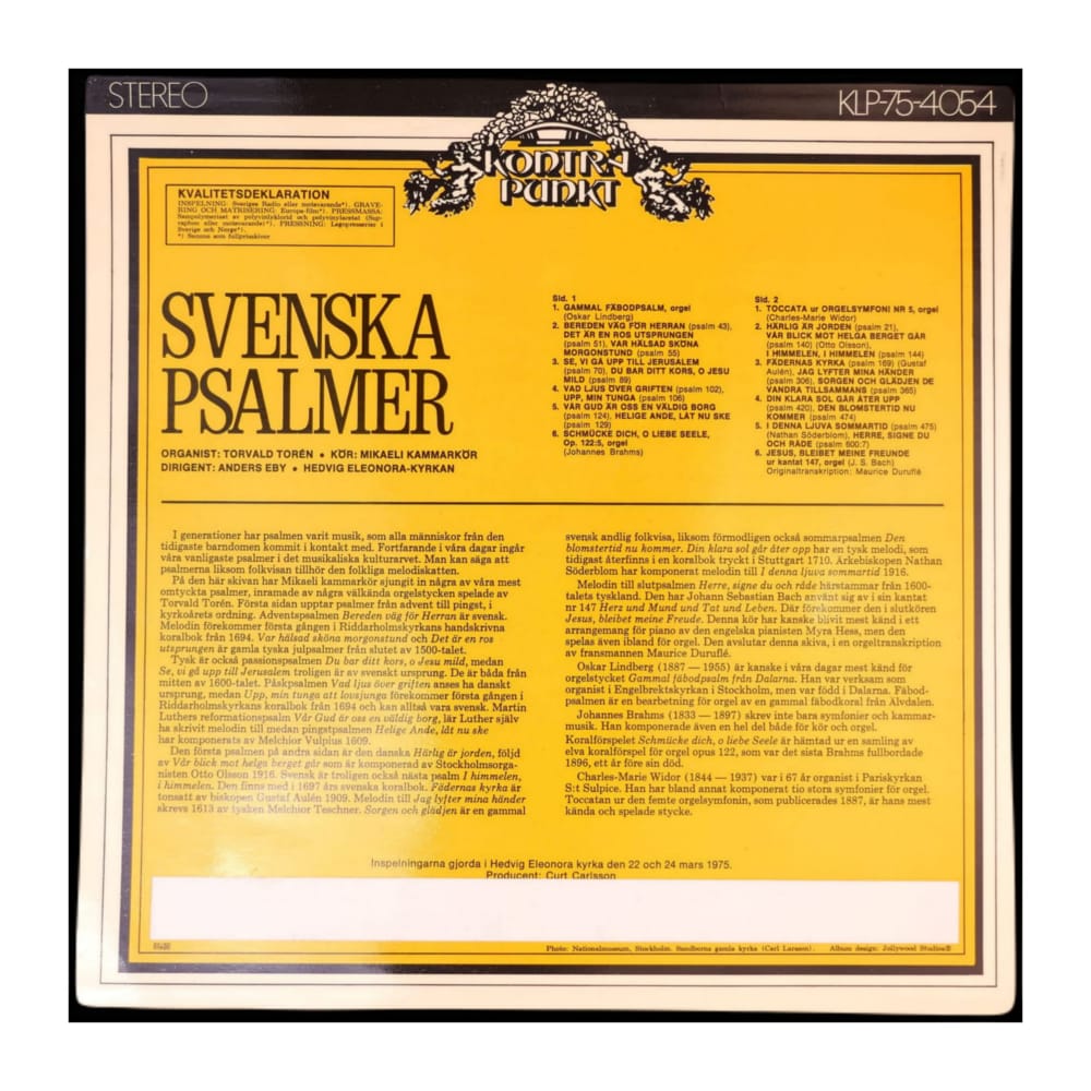 Mikaeli Kammarkör & Torvald Torén: Svenska Psalmer