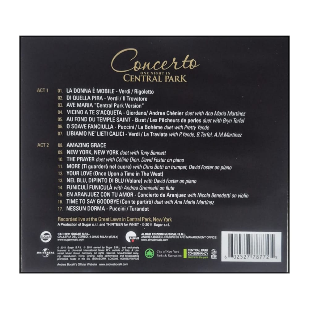 Andrea Bocelli: Concerto One Night In Central Park