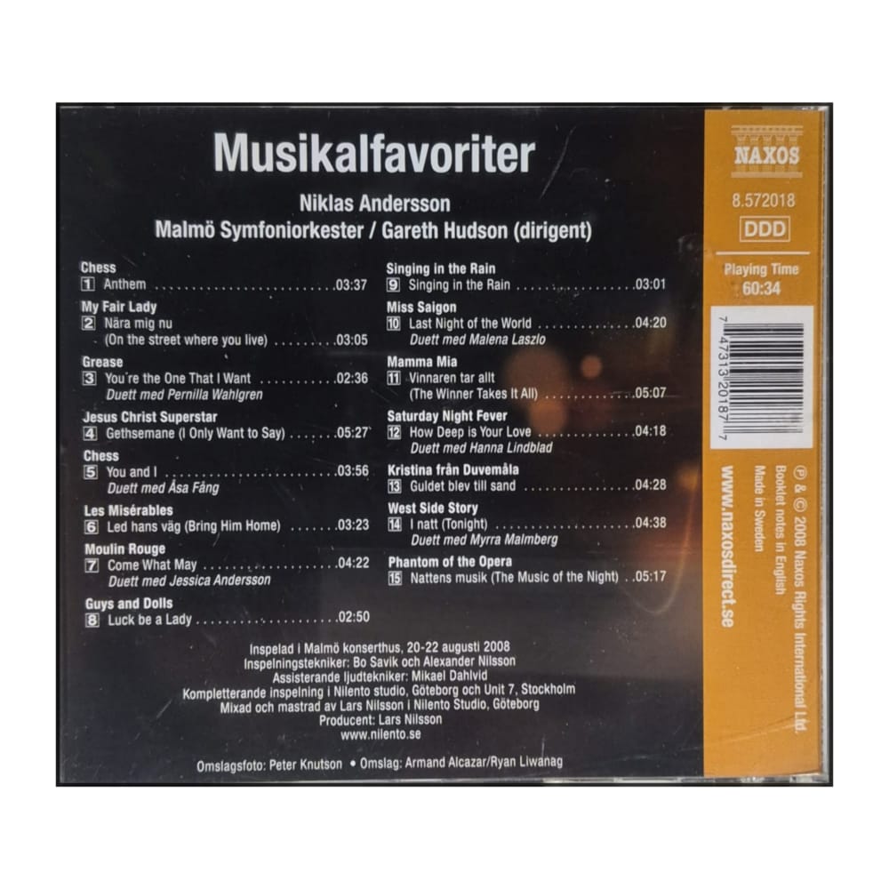 Niklas Andersson: Musikalfavoriter
