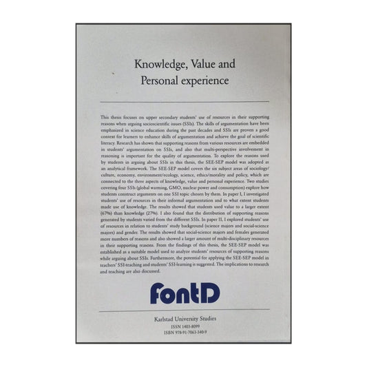 Nina Christenson: Knowledge Value And Personal Experience
