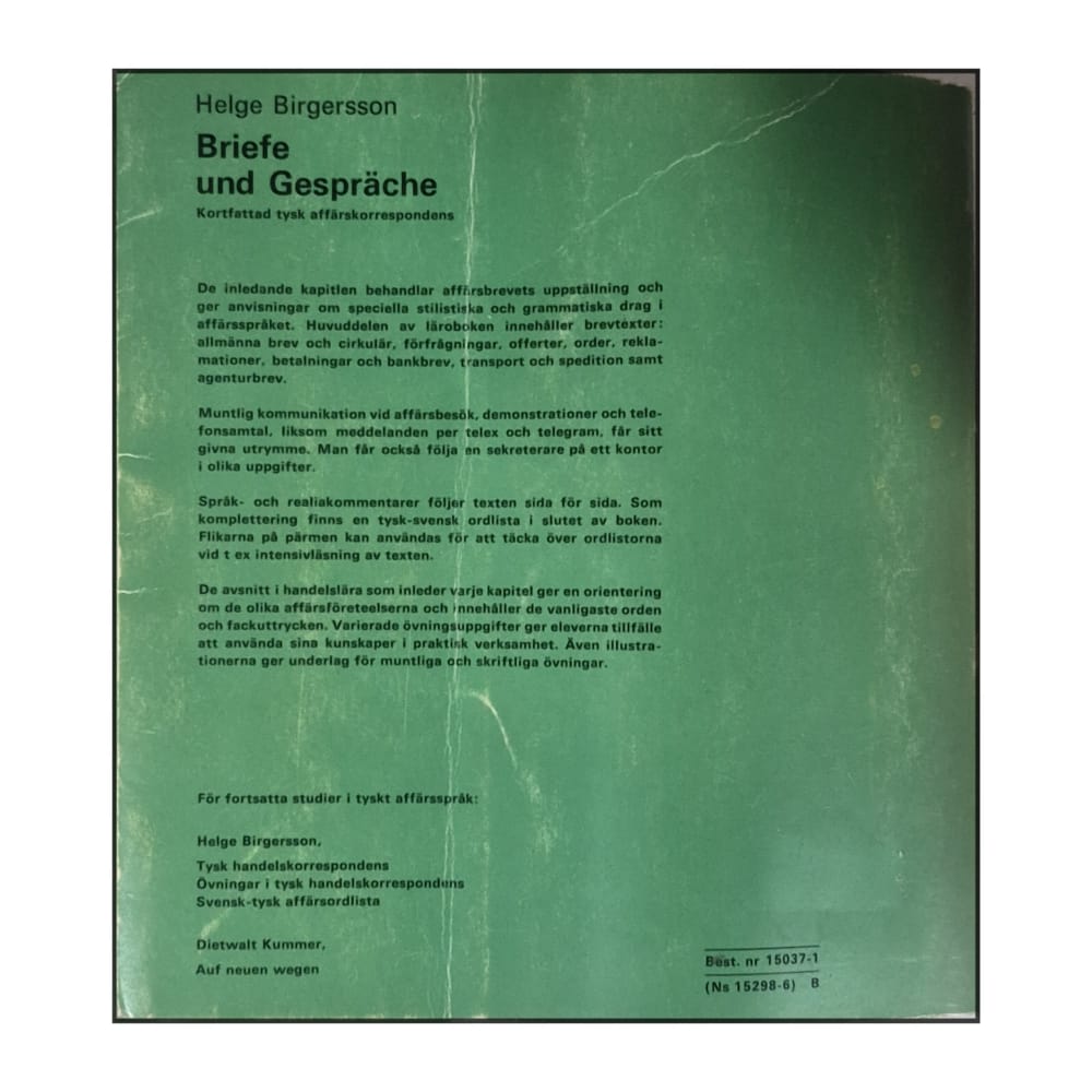 Helge Birgersson: Briefe Und Gespräche